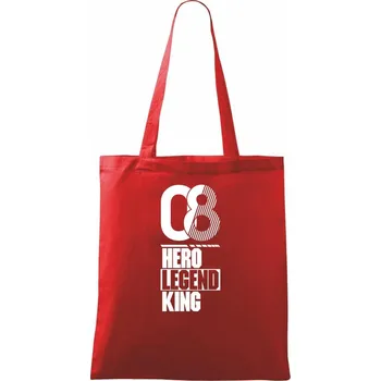 Nákupní taška Hero, Legend, King x Queen 2008 - Taška bavlněná - 42 x 38 cm ( Červená )