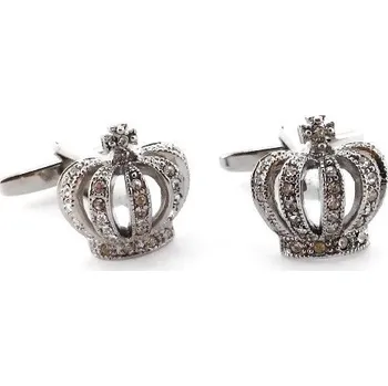 Manžetový knoflíček Manžetové knoflíčky královská koruna Stříbrná