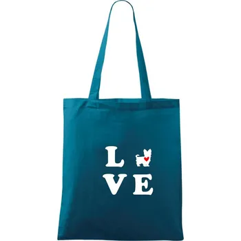 Yorkšírský terier love - Taška bavlněná - 42 x 38 cm ( Petrolejová )