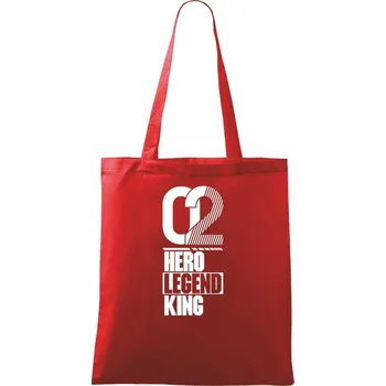 Nákupní taška Hero, Legend, King x Queen 2002 - Taška bavlněná - 42 x 38 cm ( Červená )