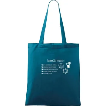 Summer 2019 to do list - Taška bavlněná - 42 x 38 cm ( Petrolejová )