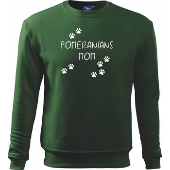 Chlapecké tričko Pomerian mom (Německý trpasličí špic) (Reflexní tlapky) - Mikina Essential dětská - 158 cm/12 let ( Lahvově zelená )