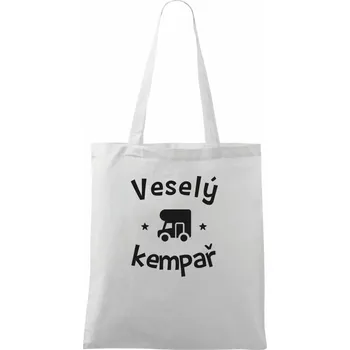 Nákupní taška Veselý kempař - Taška bavlněná - 42 x 38 cm ( Bílá )