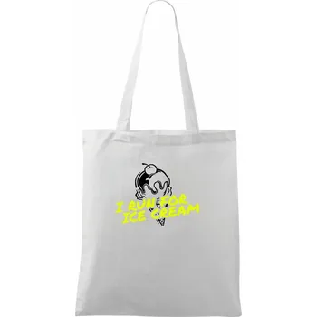Nákupní taška I Run for Ice Cream - Taška bavlněná - 42 x 38 cm ( Bílá )