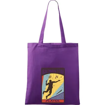 Badminton - hráč - Taška bavlněná - 42 x 38 cm ( Fialová )