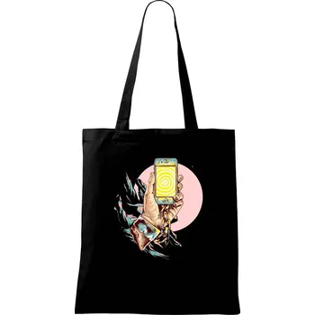 Nákupní taška Selfish - Taška bavlněná - 42 x 38 cm ( Černá )