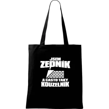 Nákupní taška Zedník kouzelník - Taška bavlněná - 42 x 38 cm ( Černá )