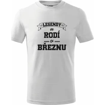 Chlapecké tričko Legendy se rodí v březnu - Tričko dětské bavlněné - 146 cm/10 let ( Bílá )