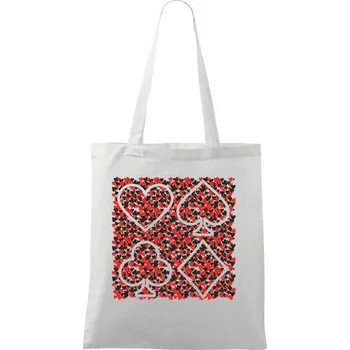 Poker tapeta - Taška bavlněná - 42 x 38 cm ( Bílá )