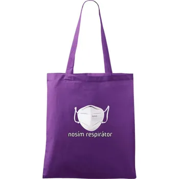 Nosím respirátor - Taška bavlněná - 42 x 38 cm ( Fialová )