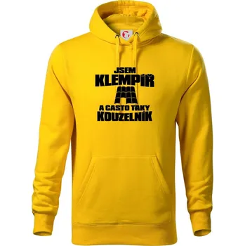 Pánská mikina Klempíř kouzelník - Mikina pánská Cape s kapucí - 2XL ( Žlutá )