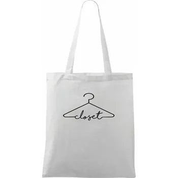 Nákupní taška Closet-ramínko - Taška bavlněná - 42 x 38 cm ( Bílá )