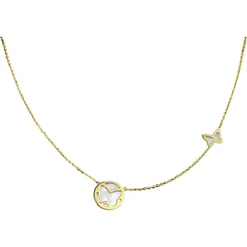 Náhrdelník Lillian Vassago Zlatý náhrdelník s přívěsky motýl LLV00-GN010