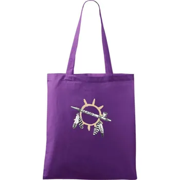 Indiánská dýmka - Taška bavlněná - 42 x 38 cm ( Fialová )