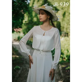 Bolerko Šifonový svatební kabátek v boho stylu - ivory: B-939, vel. M Vybraná velikost: M
