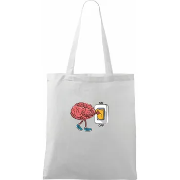Nákupní taška Mozek ON OFF - Taška bavlněná - 42 x 38 cm ( Bílá )