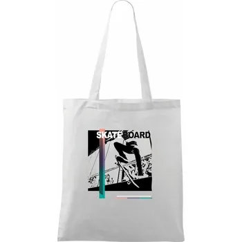 Skateboard black photo - Taška bavlněná - 42 x 38 cm ( Bílá )