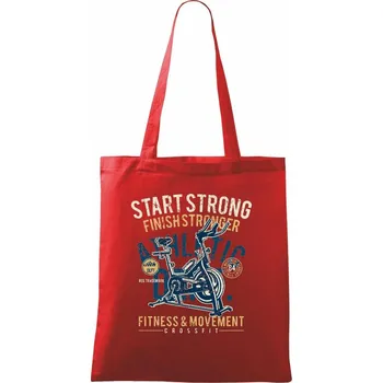 Nákupní taška Start Strong - Taška bavlněná - 42 x 38 cm ( Červená )