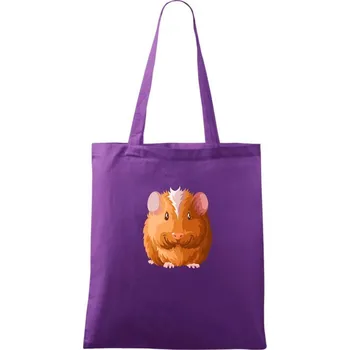 Morče - kreslené zepředu - Taška bavlněná - 42 x 38 cm ( Fialová )
