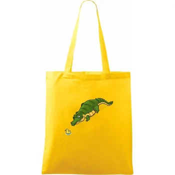 Krokodýl zelený s kačenkou - Taška bavlněná - 42 x 38 cm ( Žlutá )
