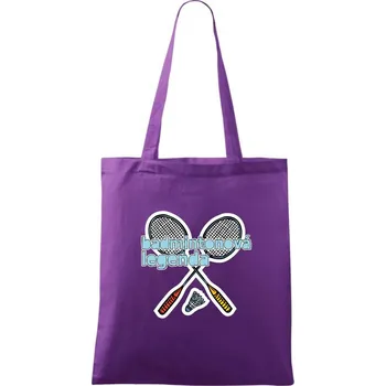 Nákupní taška Badmintonová legenda - Taška bavlněná - 42 x 38 cm ( Fialová )