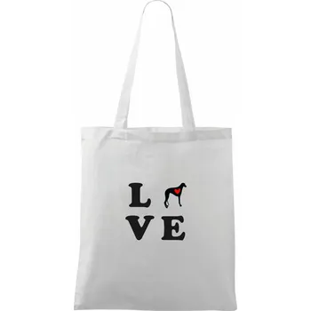 Chrt love - Taška bavlněná - 42 x 38 cm ( Bílá )