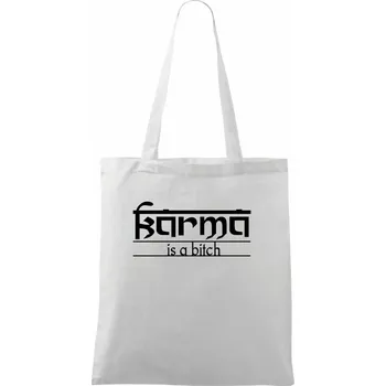 Karma Indický nápis - Taška bavlněná - 42 x 38 cm ( Bílá )