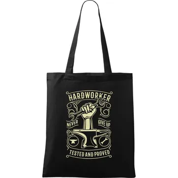 Nákupní taška Hard Worker - Taška bavlněná - 42 x 38 cm ( Černá )