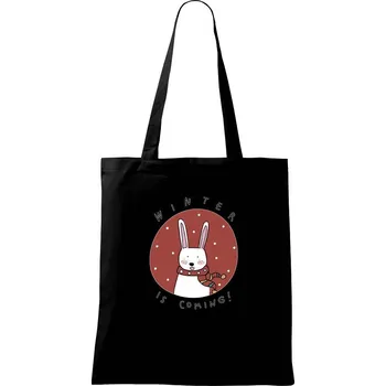 Nákupní taška Winter is coming zajíc - Taška bavlněná - 42 x 38 cm ( Černá )