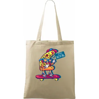 Nákupní taška Pizza slice with skateboard - Taška bavlněná - 42 x 38 cm ( Naturální )