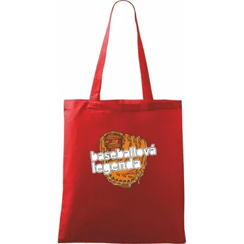 Nákupní taška Baseballová legenda - Taška bavlněná - 42 x 38 cm ( Červená )
