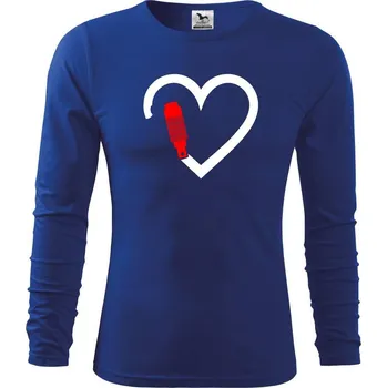 Chlapecké tričko Srdce horolezec - Triko dětské Long Sleeve - 158 cm/12 let ( Královská modrá )