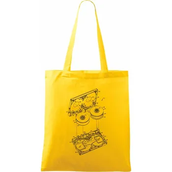 Nákres VHS kazeta - Taška bavlněná - 42 x 38 cm ( Žlutá )