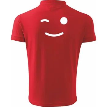 Pánská košile Smajlík mrkací - Polokošile pánská Pique Polo 203 - XL ( Červená )