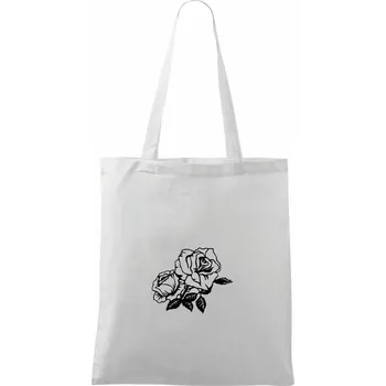 Růže rozkvetlá - Taška bavlněná - 42 x 38 cm ( Bílá )