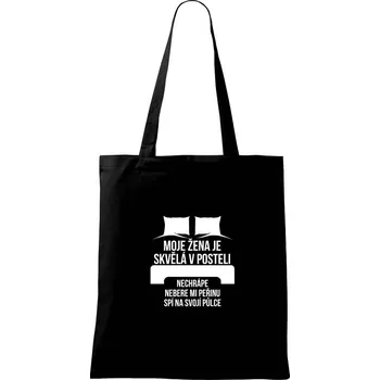 Moje žena je skvělá v posteli - Taška bavlněná - 42 x 38 cm ( Černá )