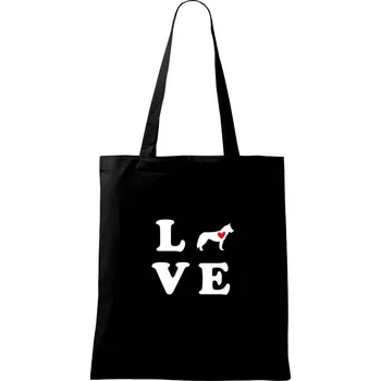 Husky love - Taška bavlněná - 42 x 38 cm ( Černá )