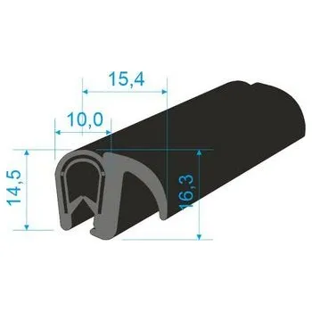 Těsnění do okna a dveří 00546009 U-PIRELI s kovovou výztuží s bočním těsněním, 78°Sh, U-PVC, bříško-EPDM