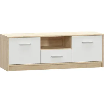 Televizní stolek Tempo Kondela RTV stolek 2D1S, bílá/dub sonoma, TEYO