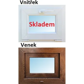 Okno SOFT 50x40 zlatý dub/bílá, sklopné