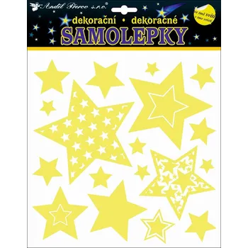 Samolepící dekorace Samolepky svítící ve tmě hvězdy 25 x 25 cm