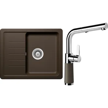 Granitový dřez Set Schock S1-7 (dřez Toledo D-100XS Bronze + baterie SC-540.120 Bronze)