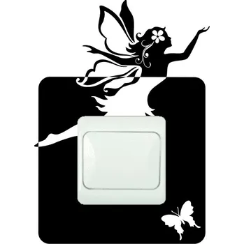 Samolepící dekorace Samolepka pod vypínač Víla s motýlem (dekorace na zeď)