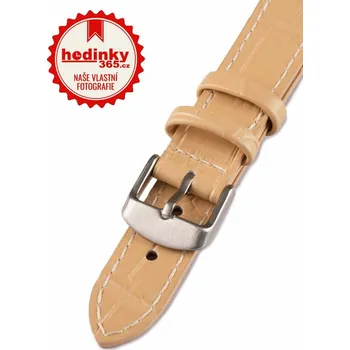 Řemínek na hodinky Kožený řemínek Mavex W-140-D, béžový - 20 mm