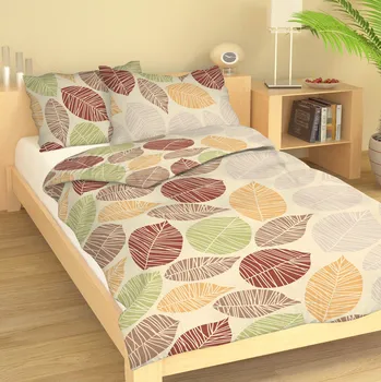 Povlečení Bavlněné povlečení Listy hnědé Uzávěr: Mandlovací knoflík