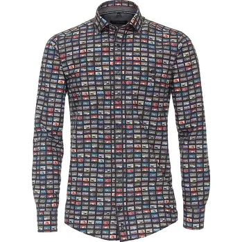 Pánská košile Pánská košile Casa Moda Comfort Fit popelínová auta dlouhý rukáv vel. 3XL - 8XL (48 - 58) - 3XL