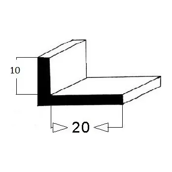 rohová lišta Rohová lišta č.109 - 10 mm x 20 mm, 3 ostré hrany " L", smrková, ŠL2010A