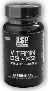 LSP Nutrition Vitamin D3 7000 IU + K2 200 mcg 60 cps.