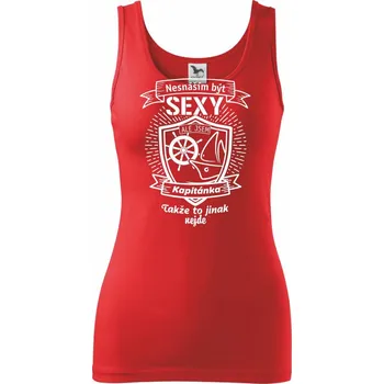 Dámské oblečení Nesnáším být sexy - Kapitán / Kapitánka - Dámské tílko - L ( Červená )