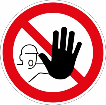 Podlahová značka PVC - ZÁKAZ VSTUPU podlahové samolepky 200 mm